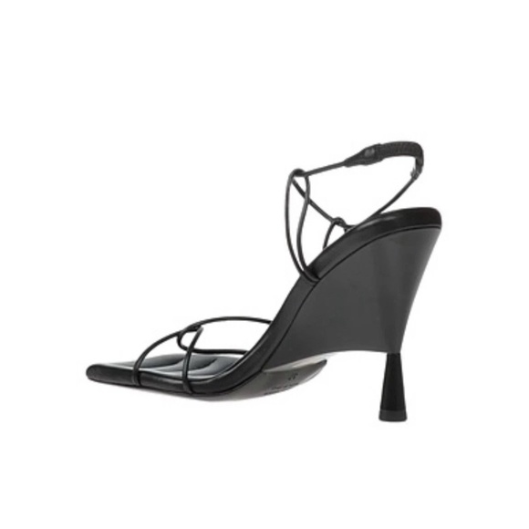 Gia/RHW Black Leather Sandals Size 40 Made In Italy - Picture 3 of 6